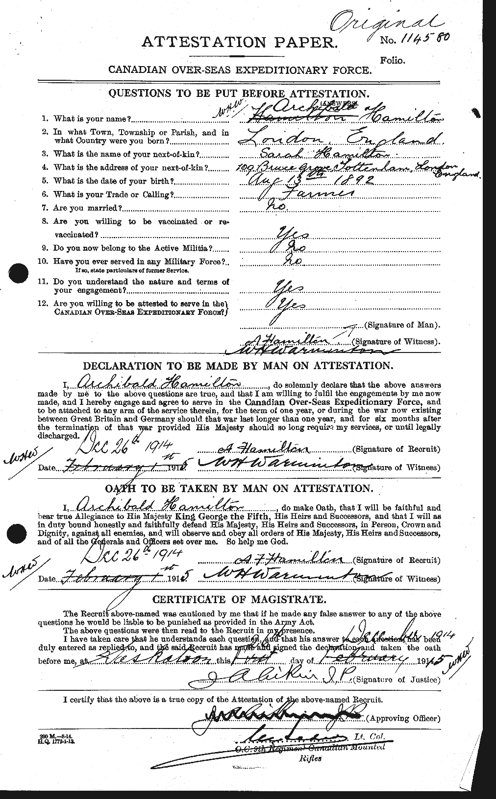 Personnel Records of the First World War - CEF 375244a