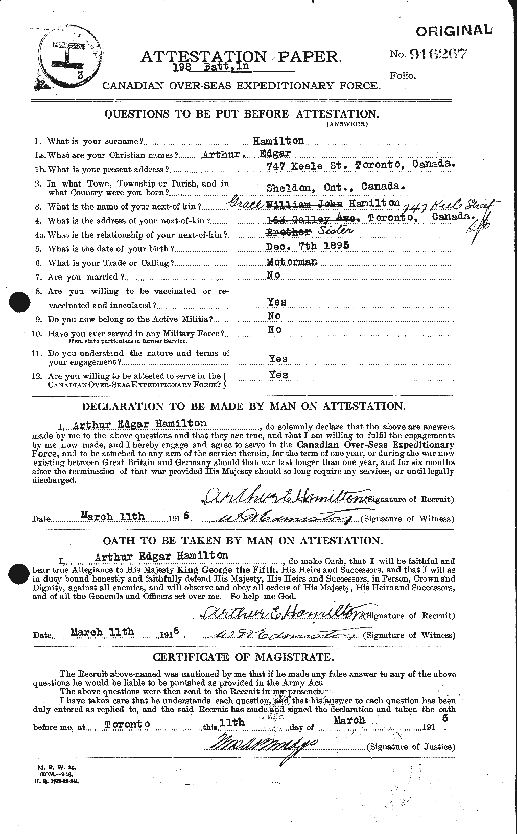 Personnel Records of the First World War - CEF 375250a
