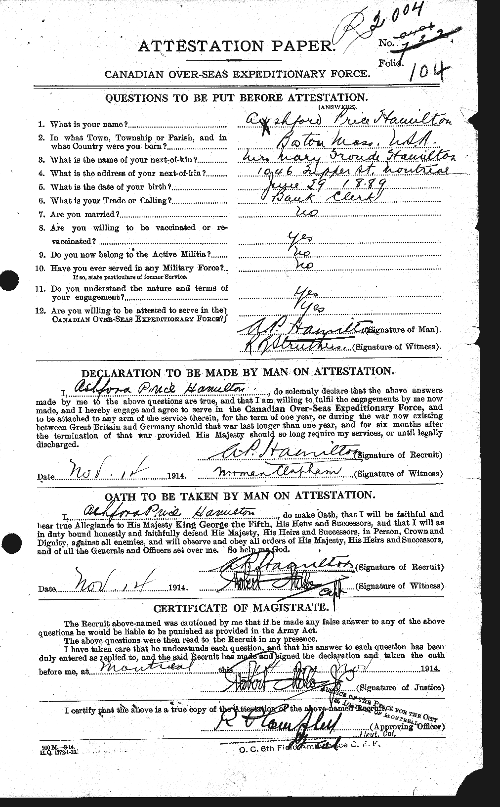 Personnel Records of the First World War - CEF 375258a