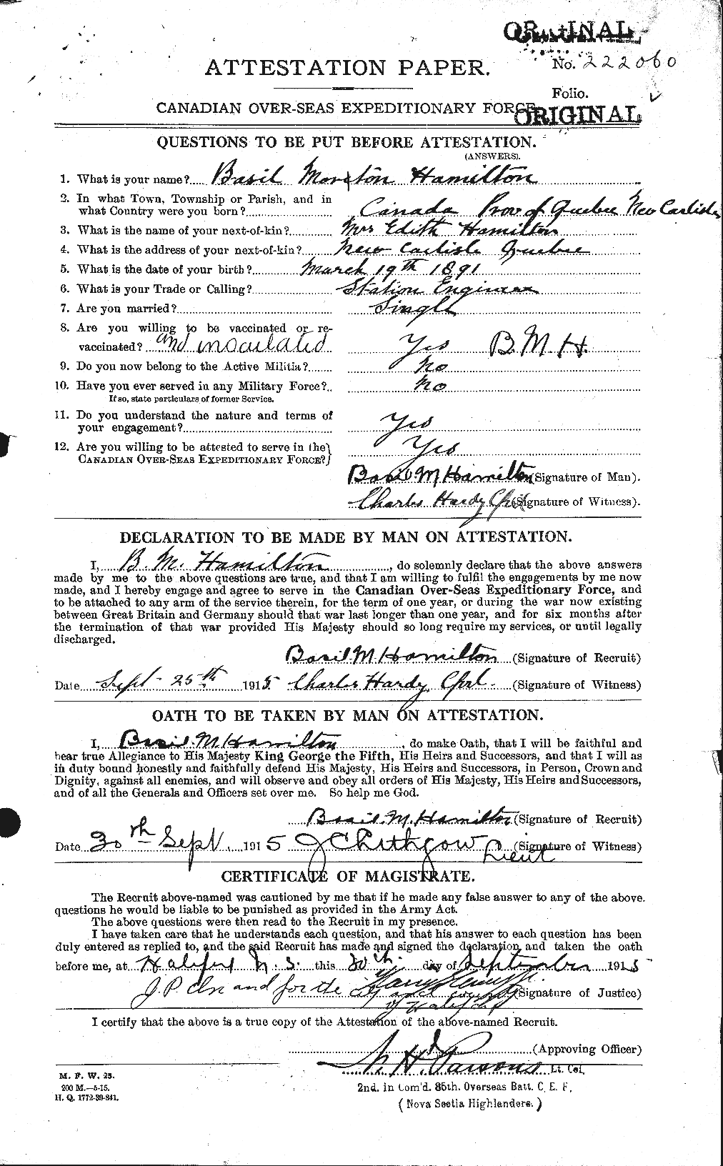 Personnel Records of the First World War - CEF 375264a