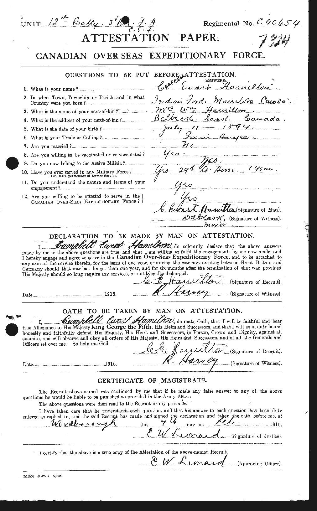 Personnel Records of the First World War - CEF 375280a