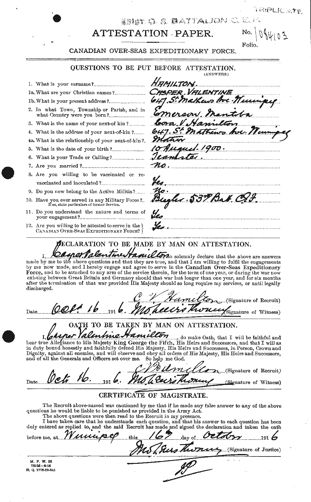 Personnel Records of the First World War - CEF 375283a