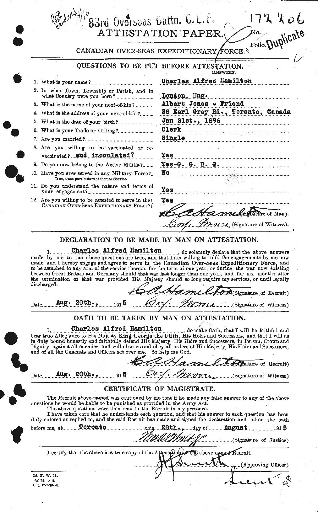 Personnel Records of the First World War - CEF 375302a