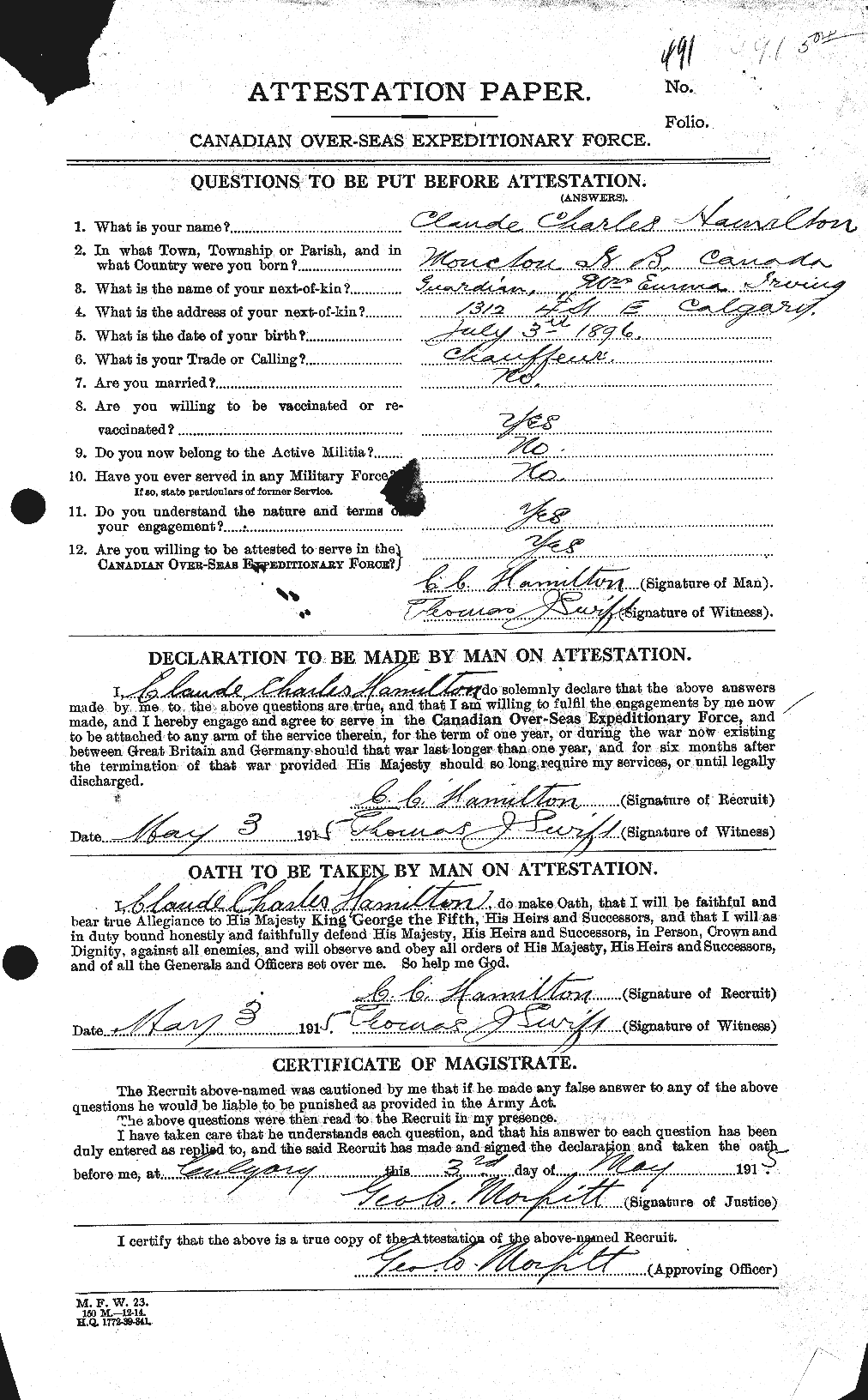 Personnel Records of the First World War - CEF 375325a