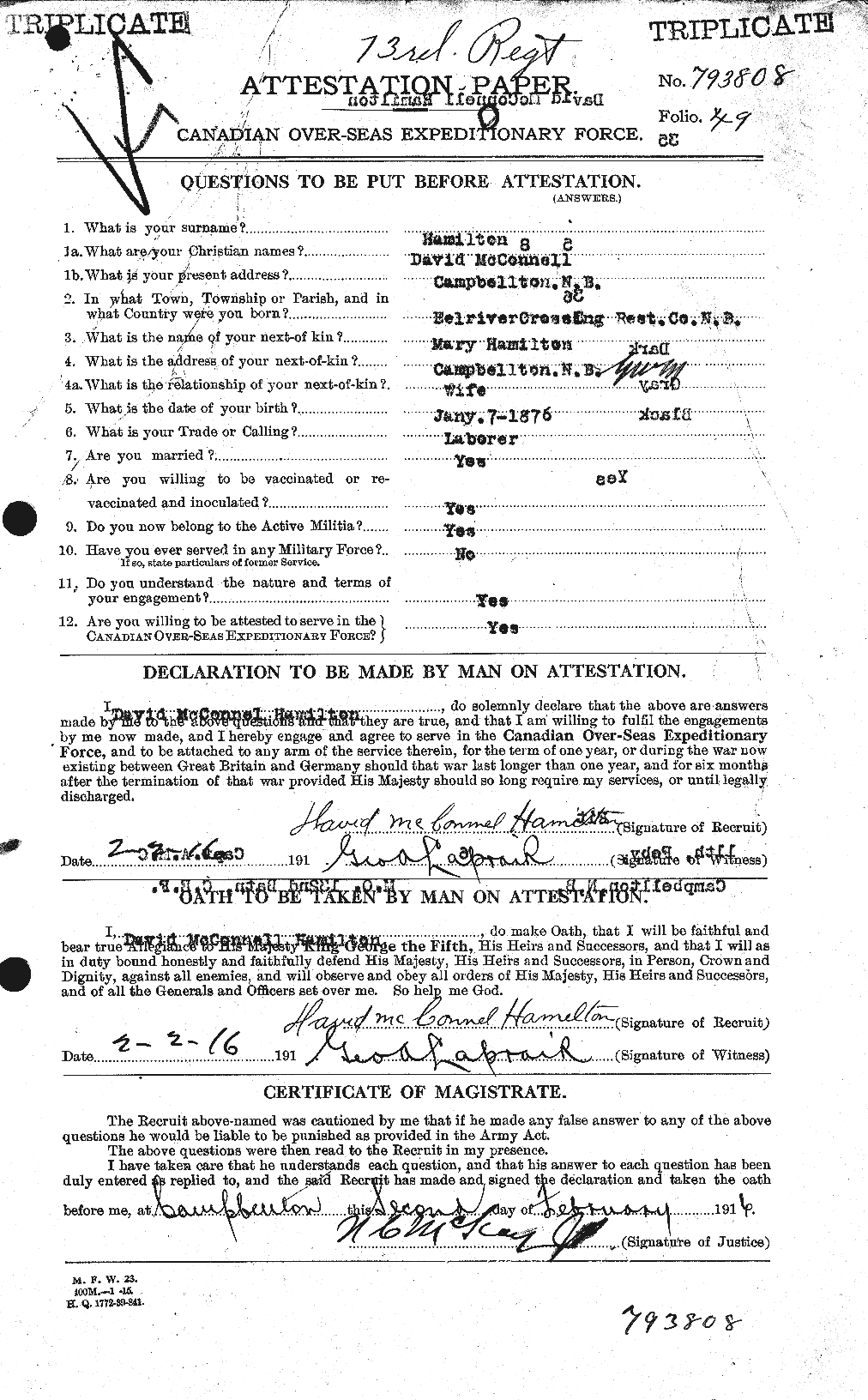 Personnel Records of the First World War - CEF 375351a