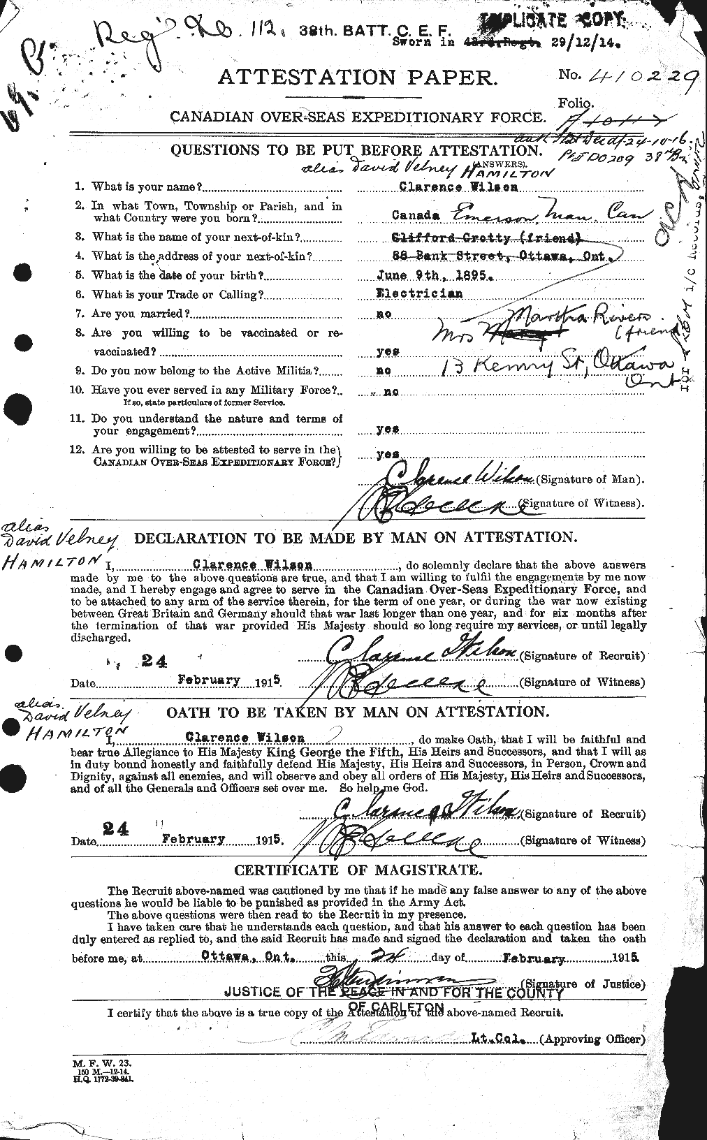 Personnel Records of the First World War - CEF 375354a