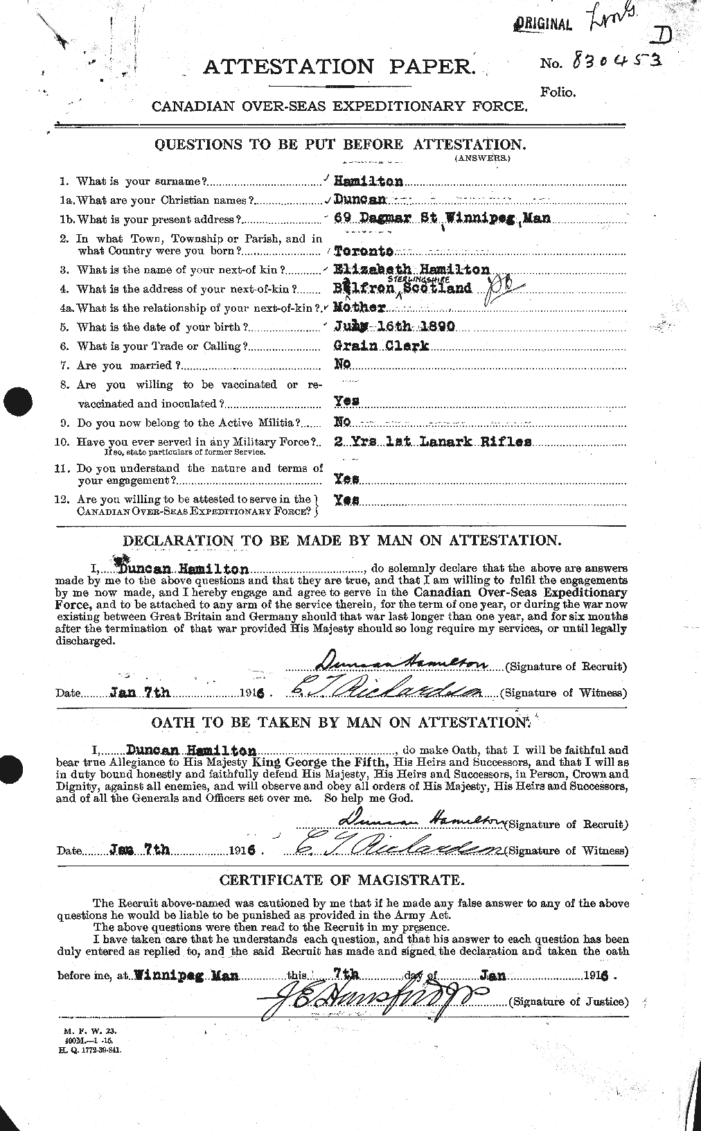 Personnel Records of the First World War - CEF 375365a