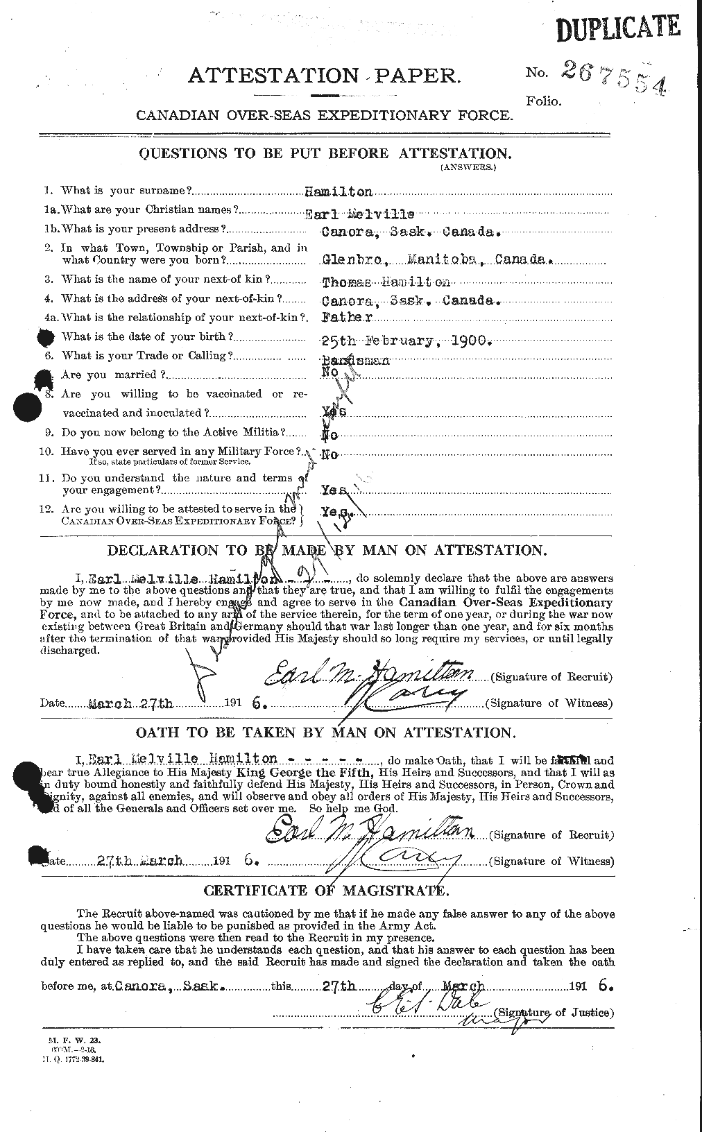 Personnel Records of the First World War - CEF 375369a