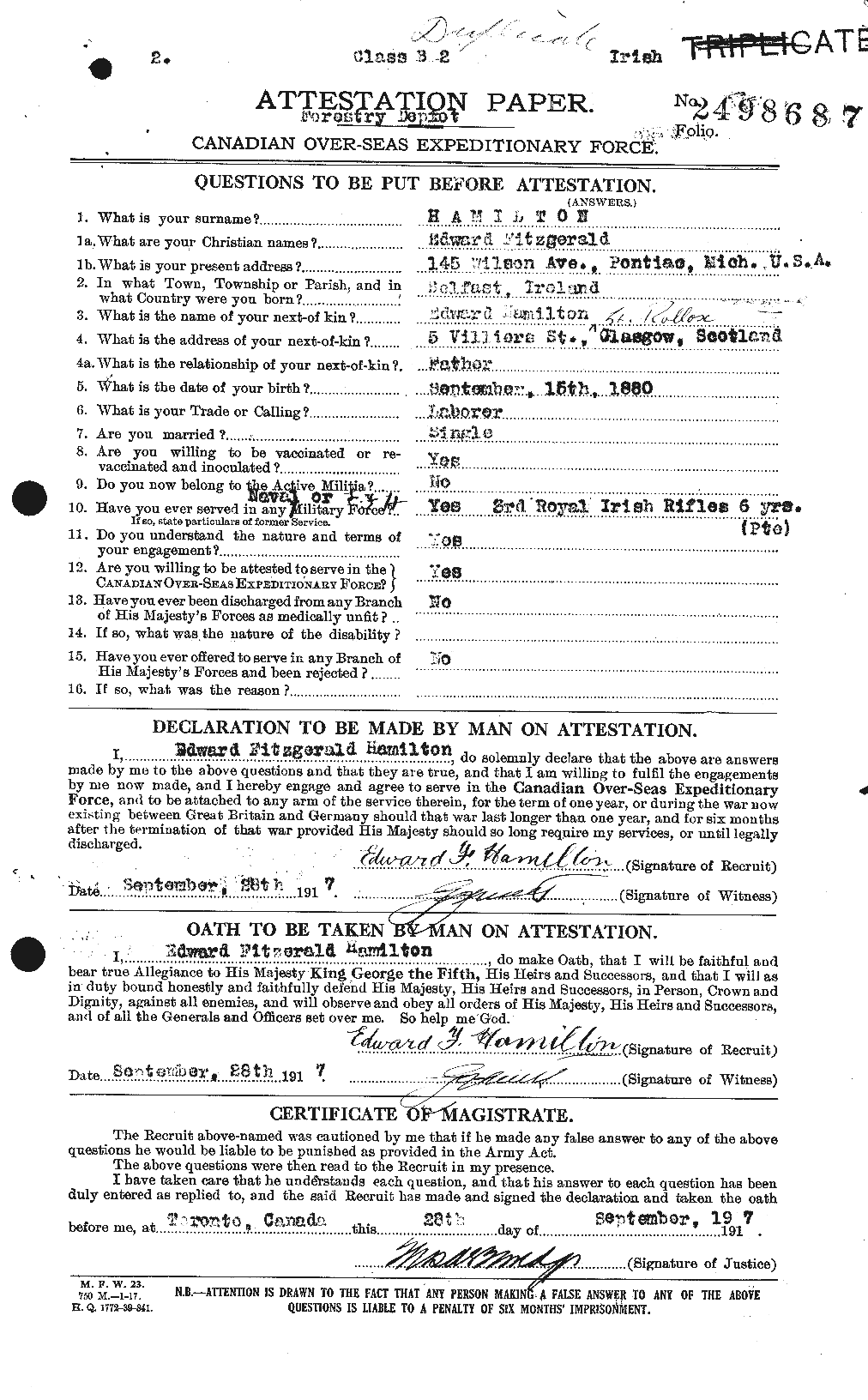 Personnel Records of the First World War - CEF 375376a
