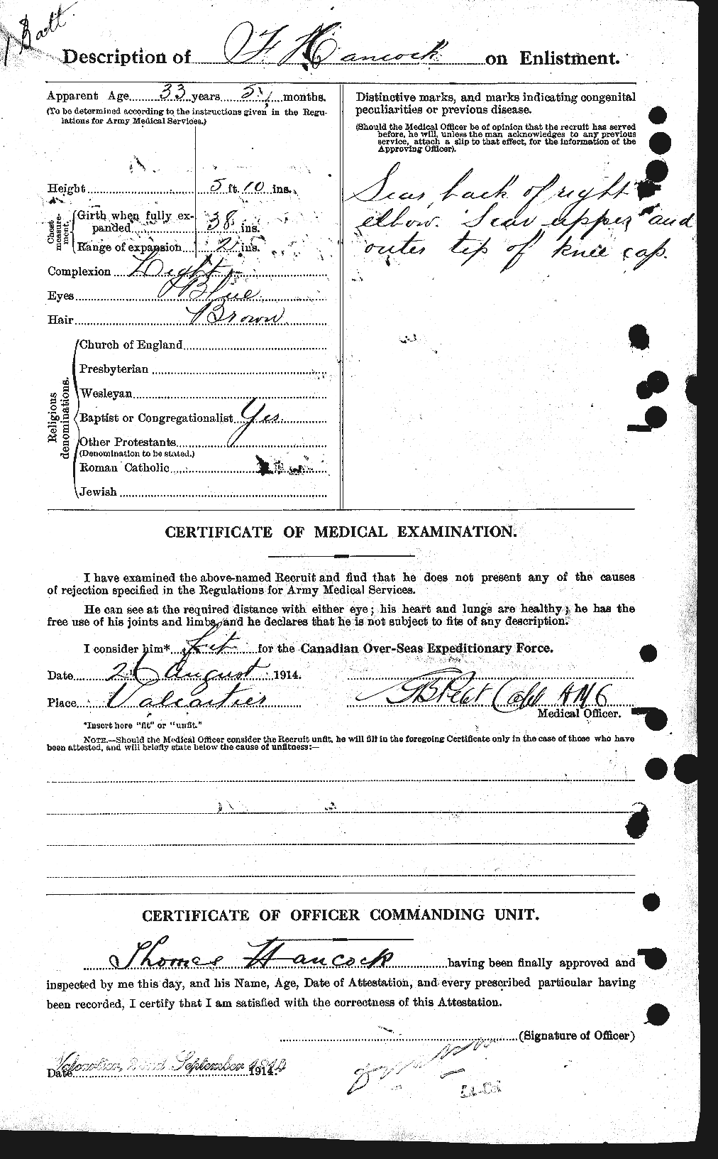 Dossiers du Personnel de la Première Guerre mondiale - CEC 375503b