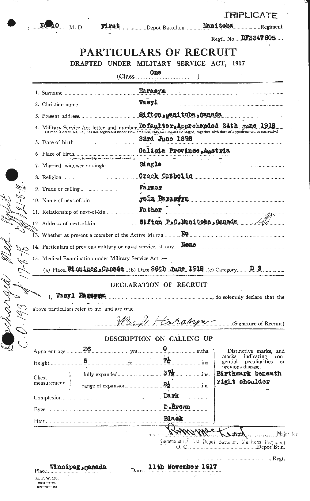 Personnel Records of the First World War - CEF 376112a