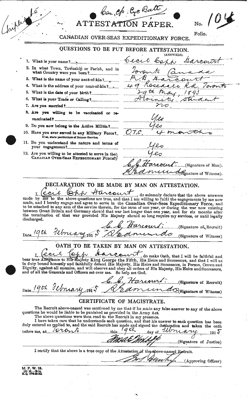 Personnel Records of the First World War - CEF 376202a