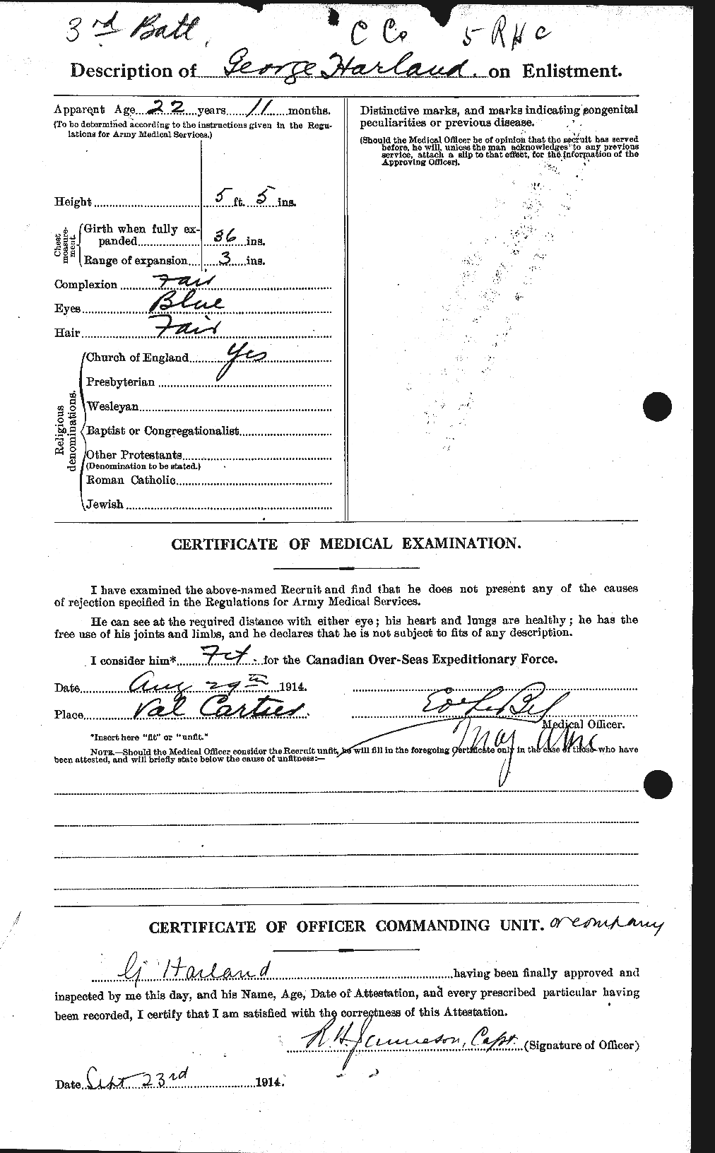 Dossiers du Personnel de la Première Guerre mondiale - CEC 376685b