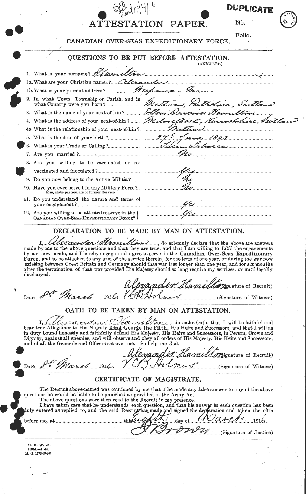 Personnel Records of the First World War - CEF 376886a