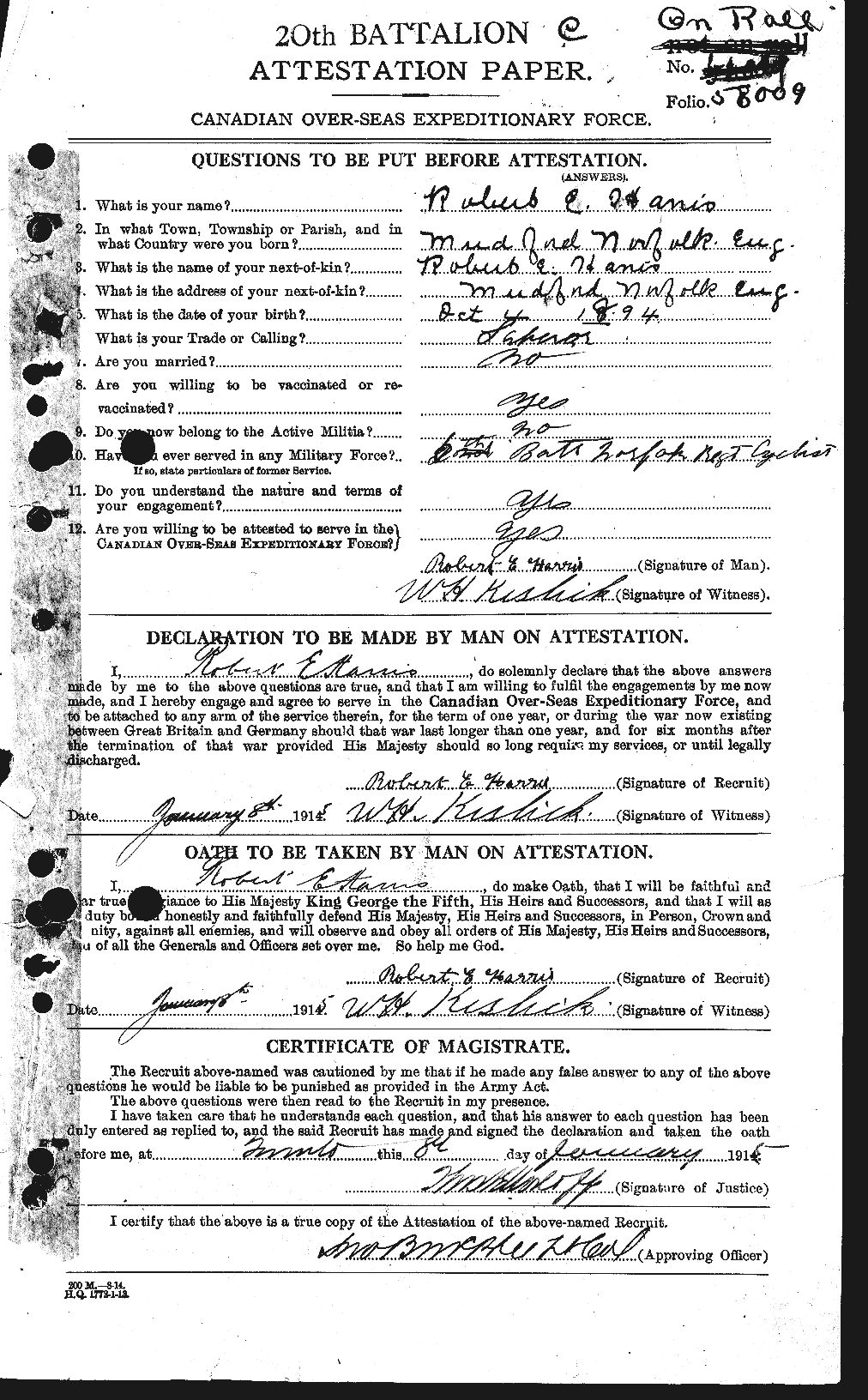 Personnel Records of the First World War - CEF 378153a