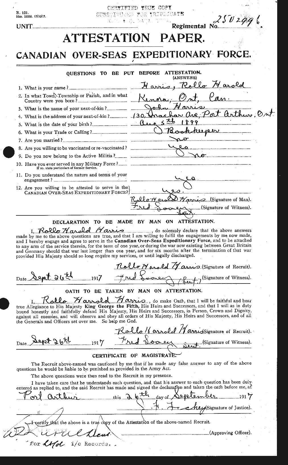 Personnel Records of the First World War - CEF 378172a