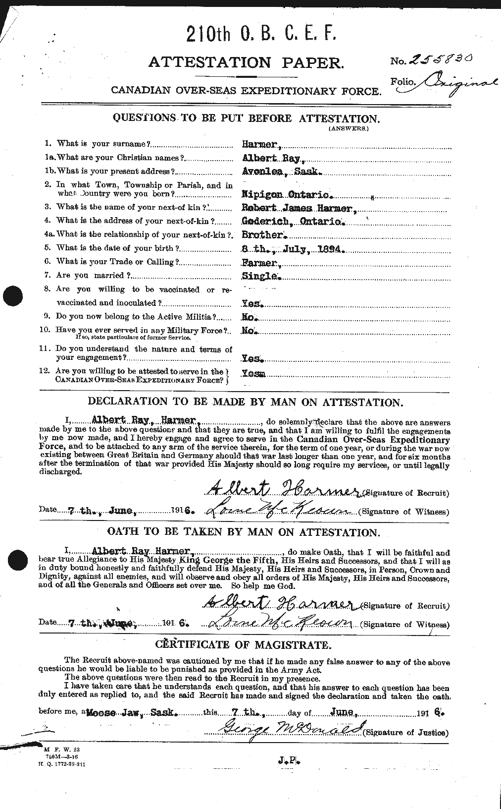 Personnel Records of the First World War - CEF 378853a