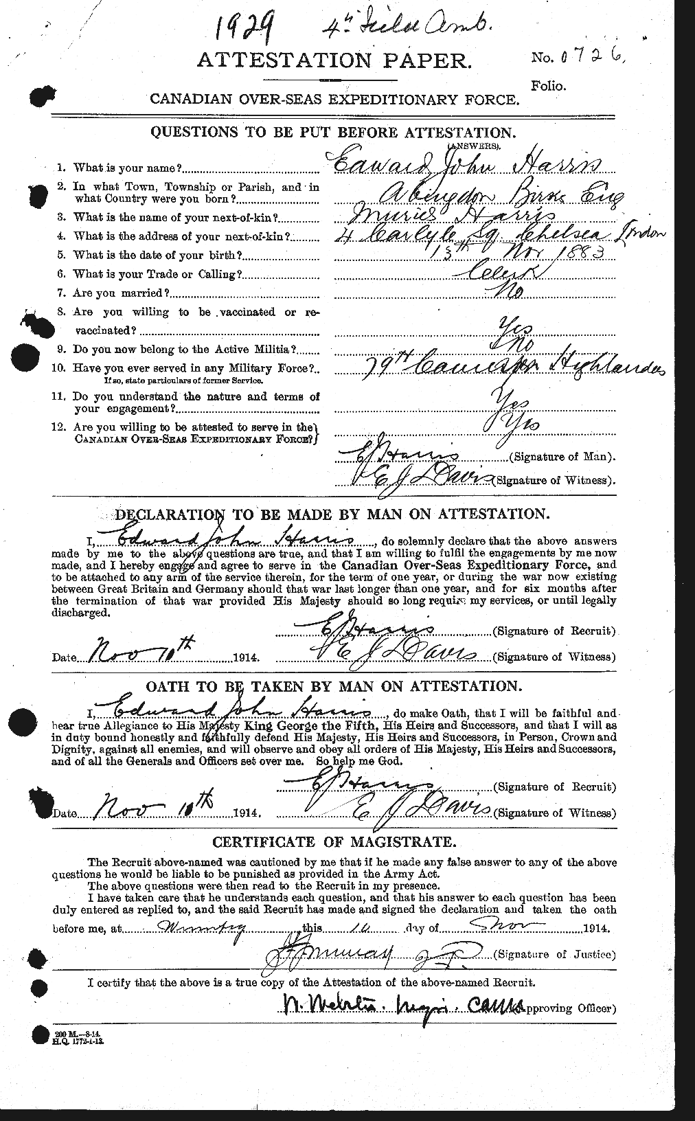 Personnel Records of the First World War - CEF 379275a