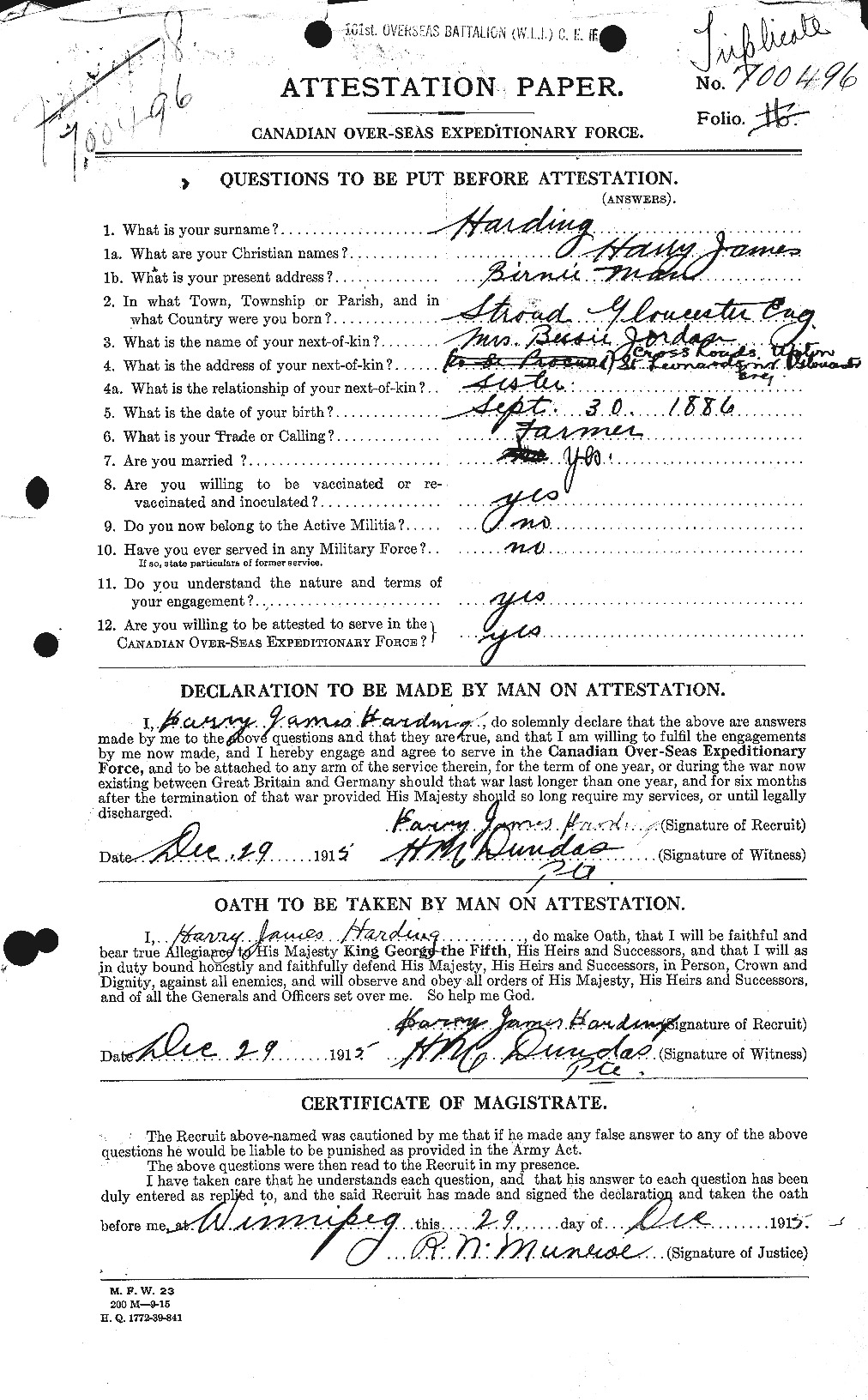 Personnel Records of the First World War - CEF 379665a