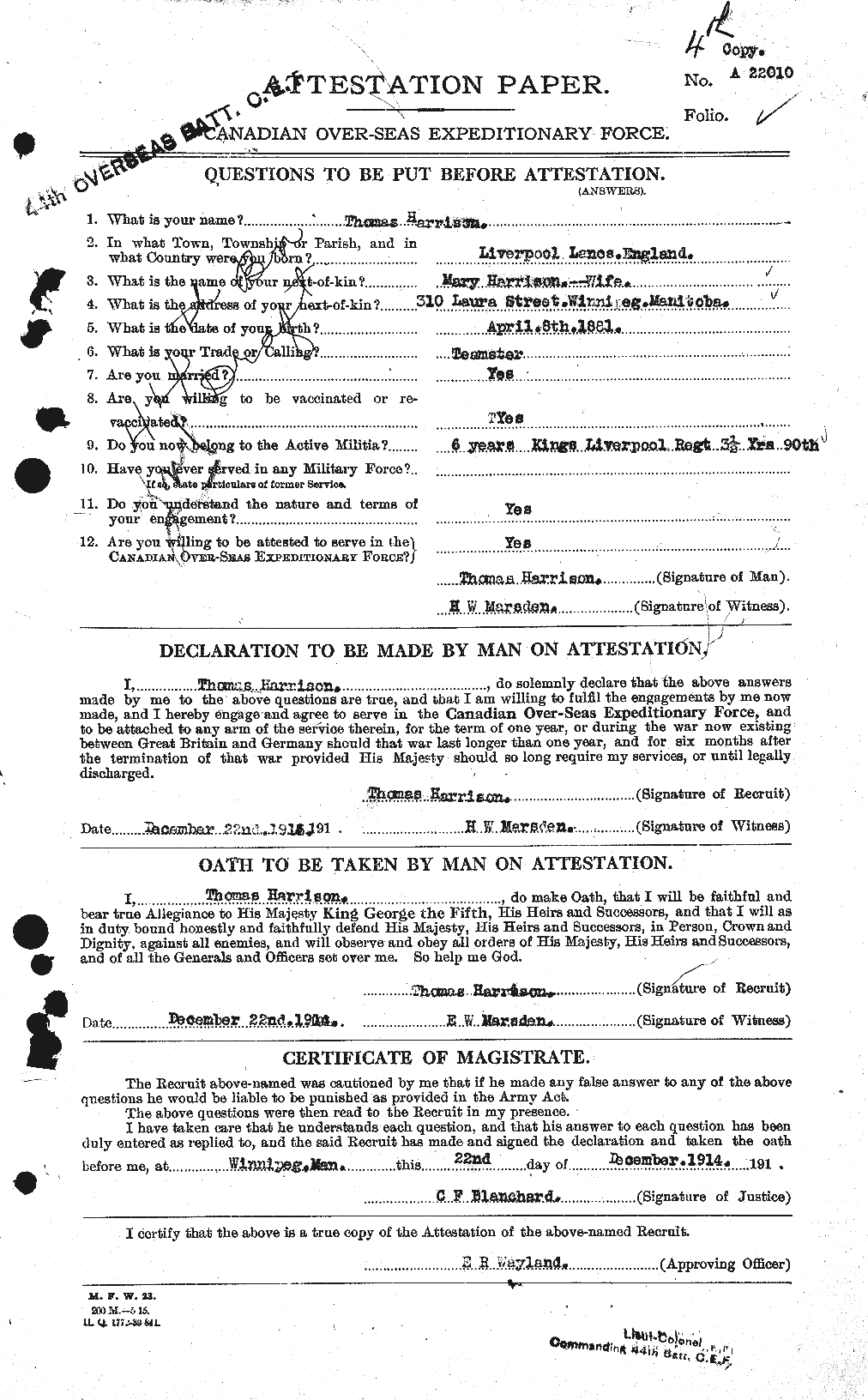 Personnel Records of the First World War - CEF 379885a