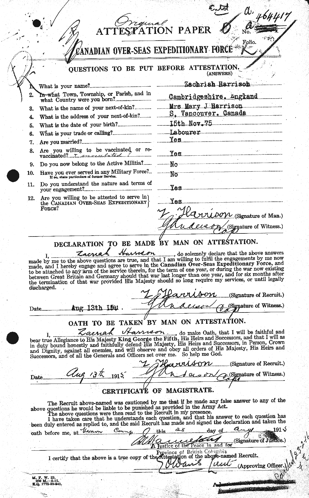 Personnel Records of the First World War - CEF 380008a