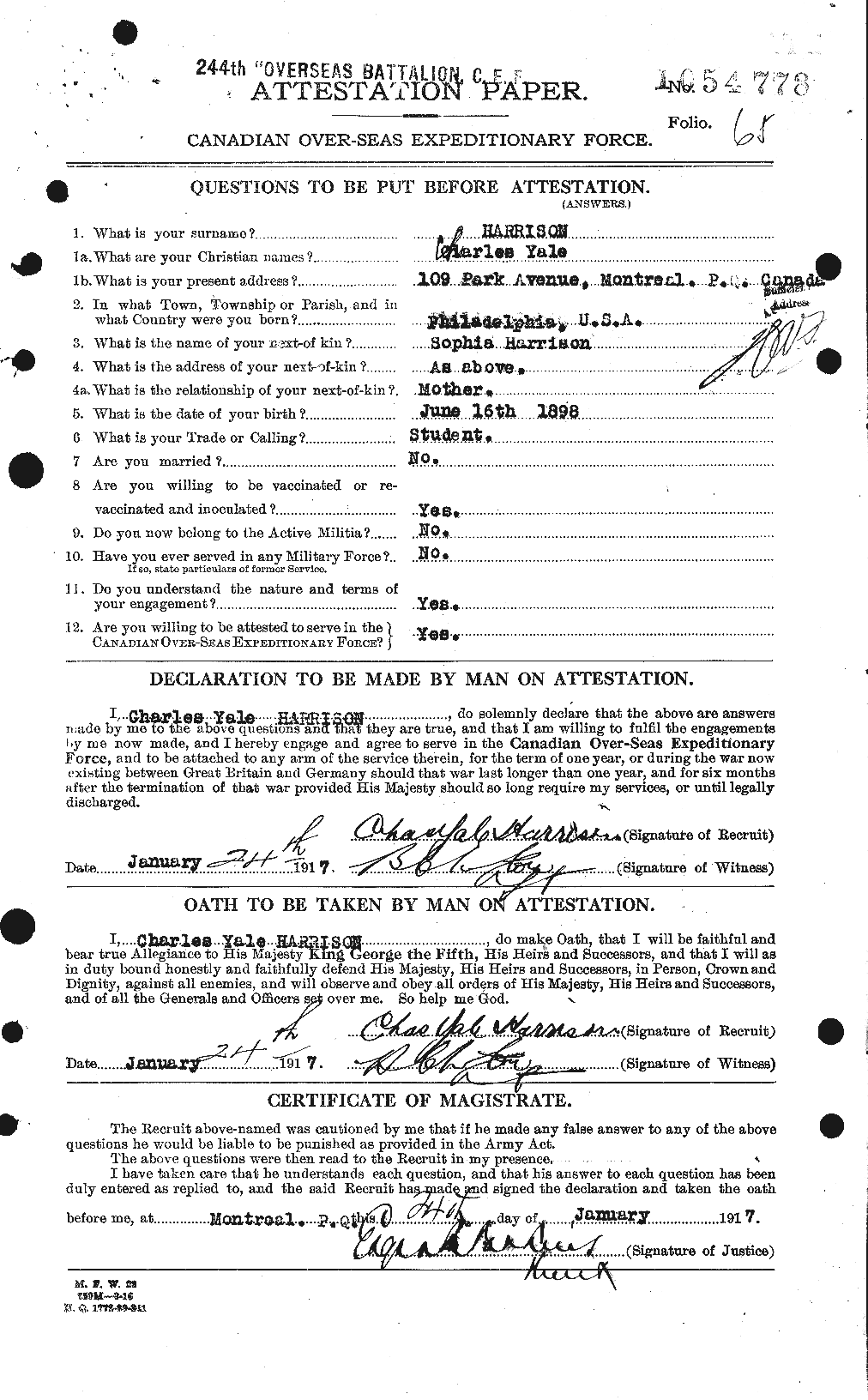 Personnel Records of the First World War - CEF 380290a