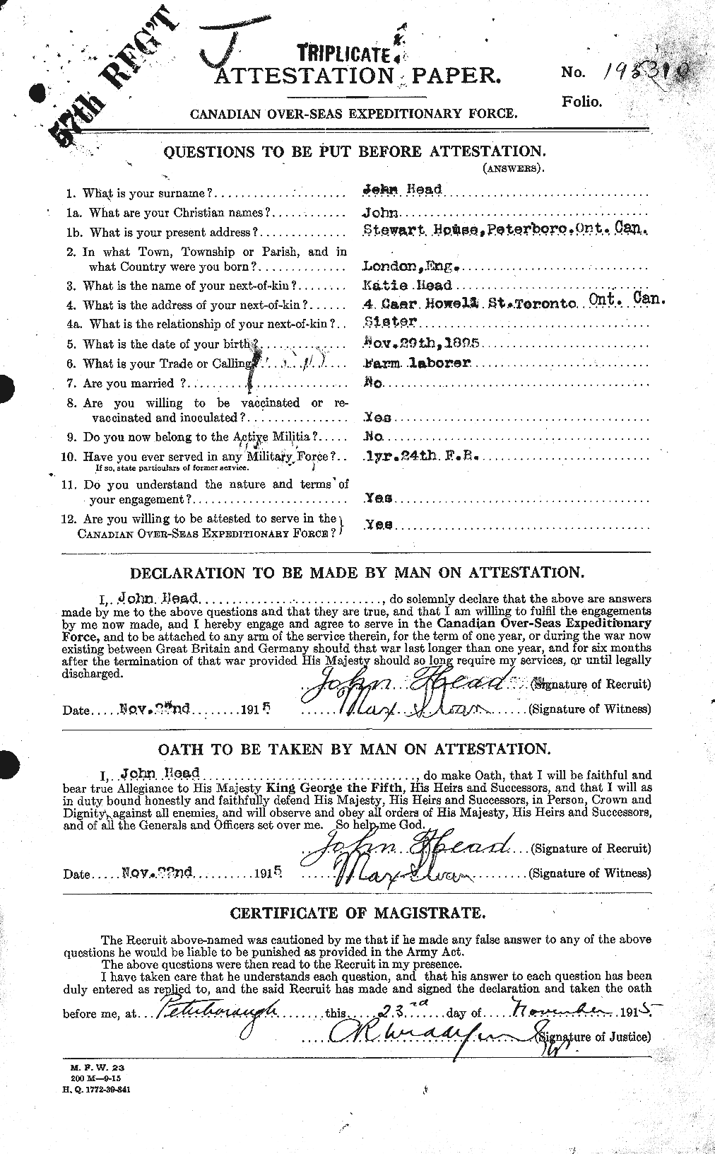 Personnel Records of the First World War - CEF 382120a