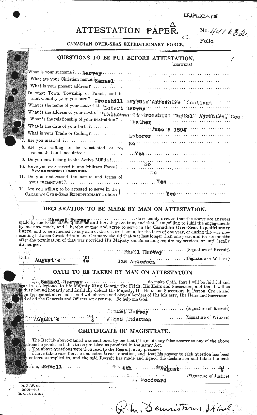 Personnel Records of the First World War - CEF 382157a