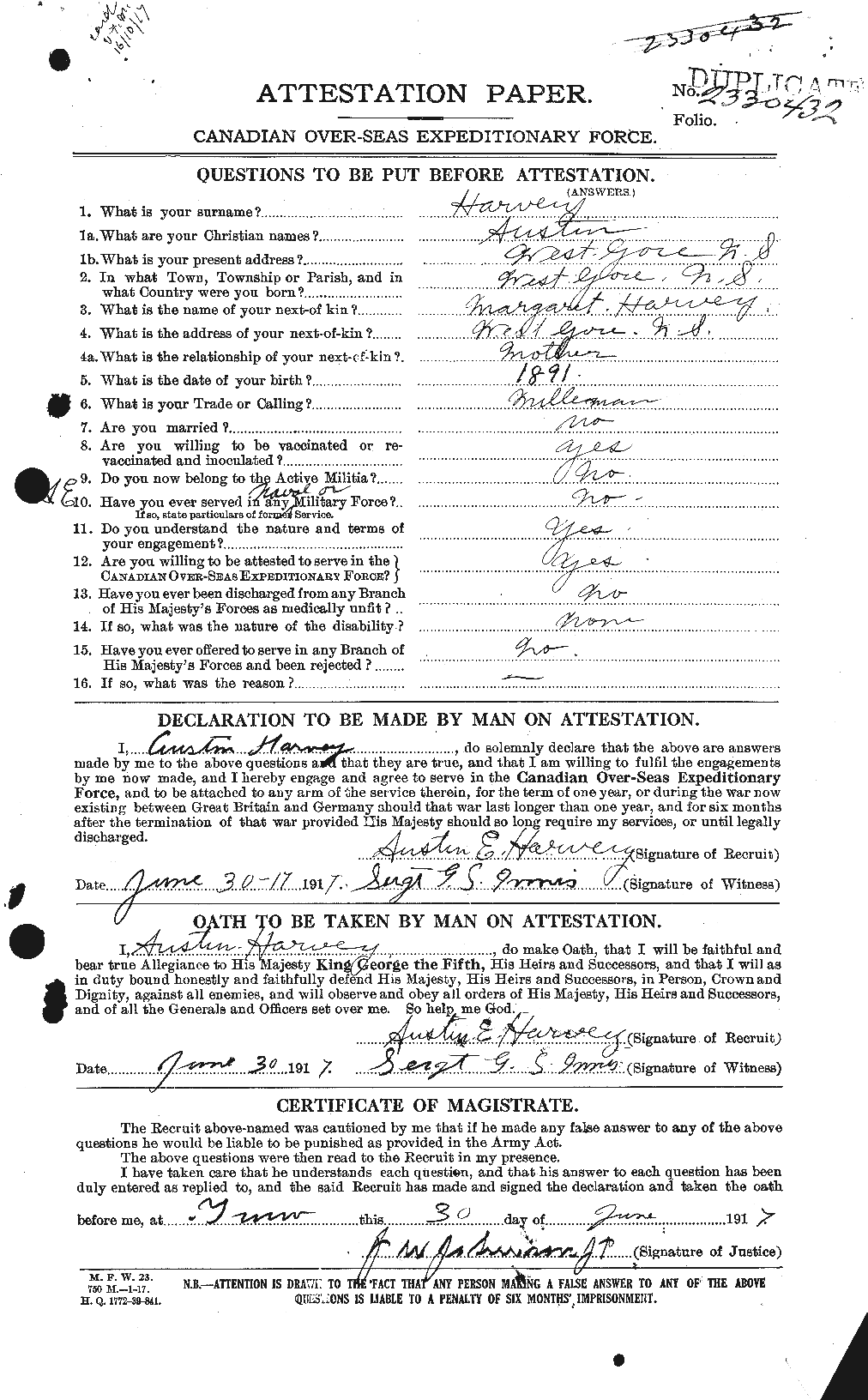 Personnel Records of the First World War - CEF 382533a