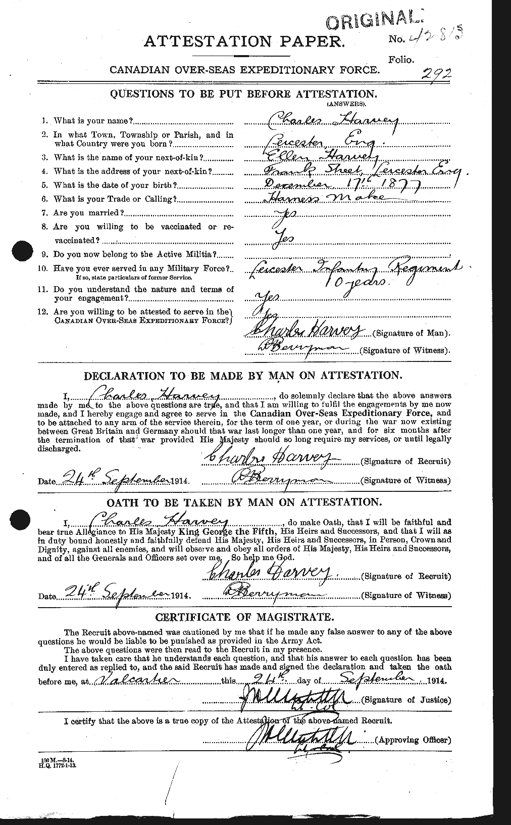 Personnel Records of the First World War - CEF 382924a