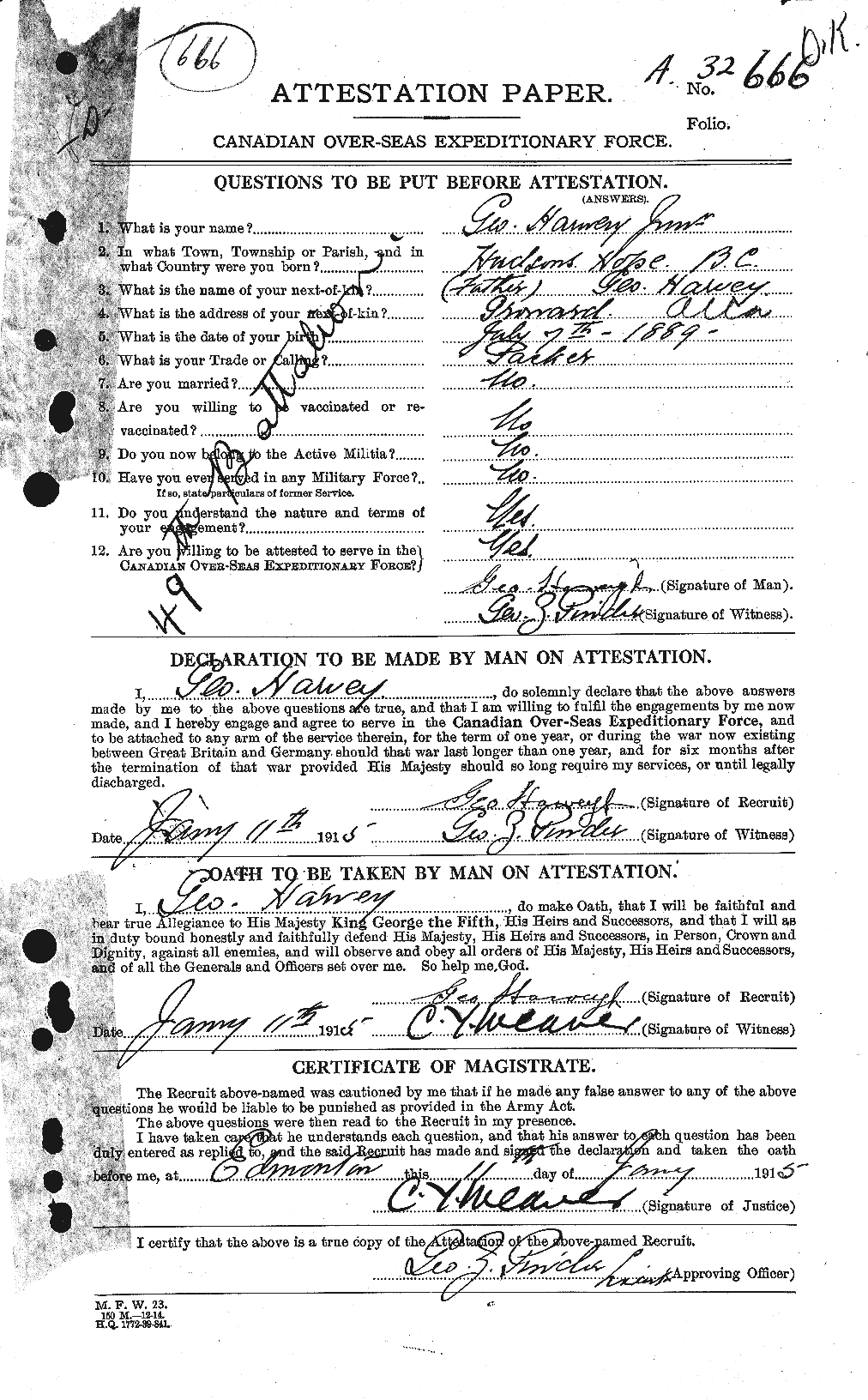 Personnel Records of the First World War - CEF 383030a