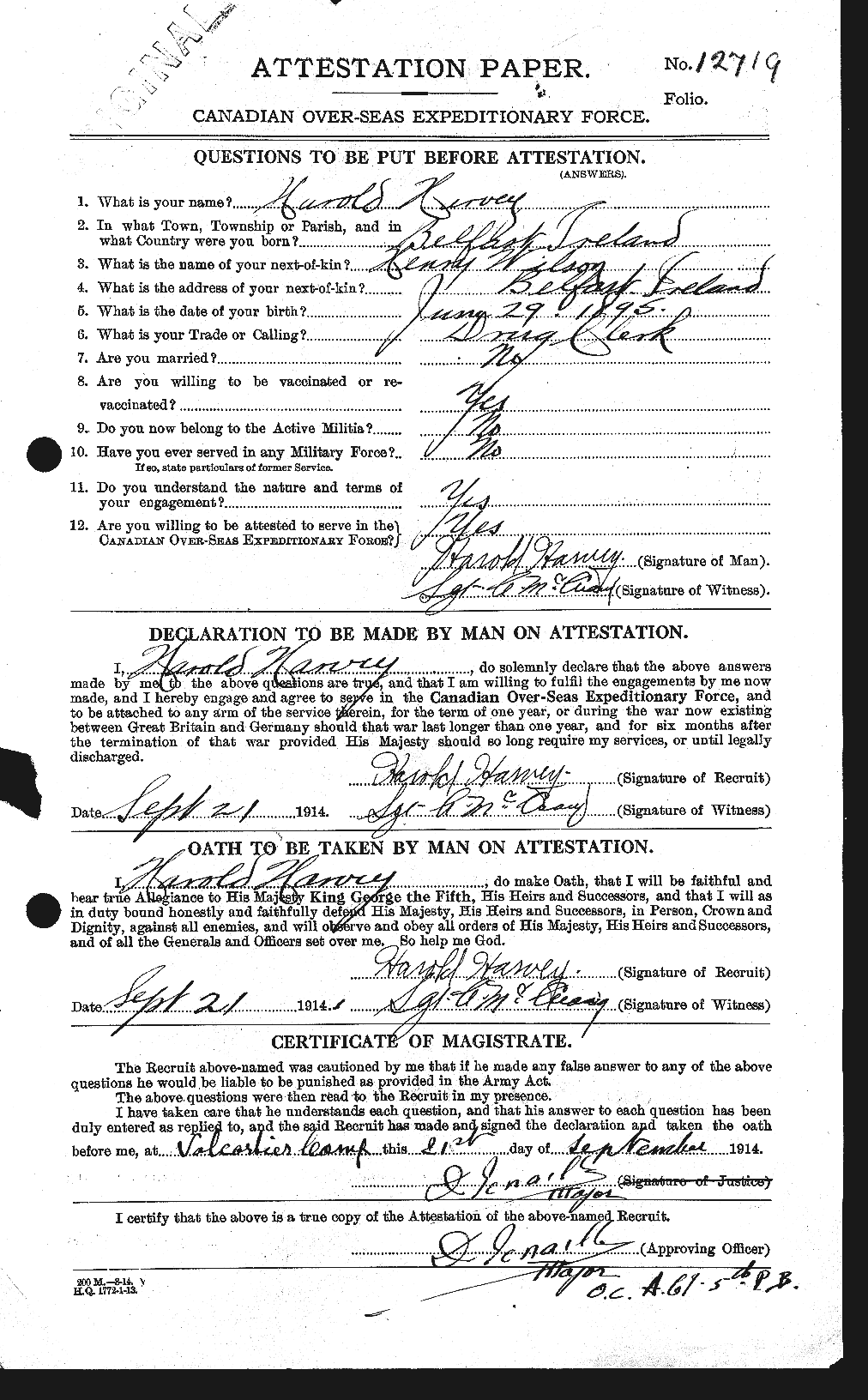 Personnel Records of the First World War - CEF 383068a