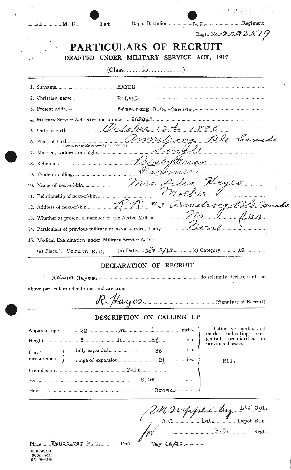 Personnel Records of the First World War - CEF 383654a