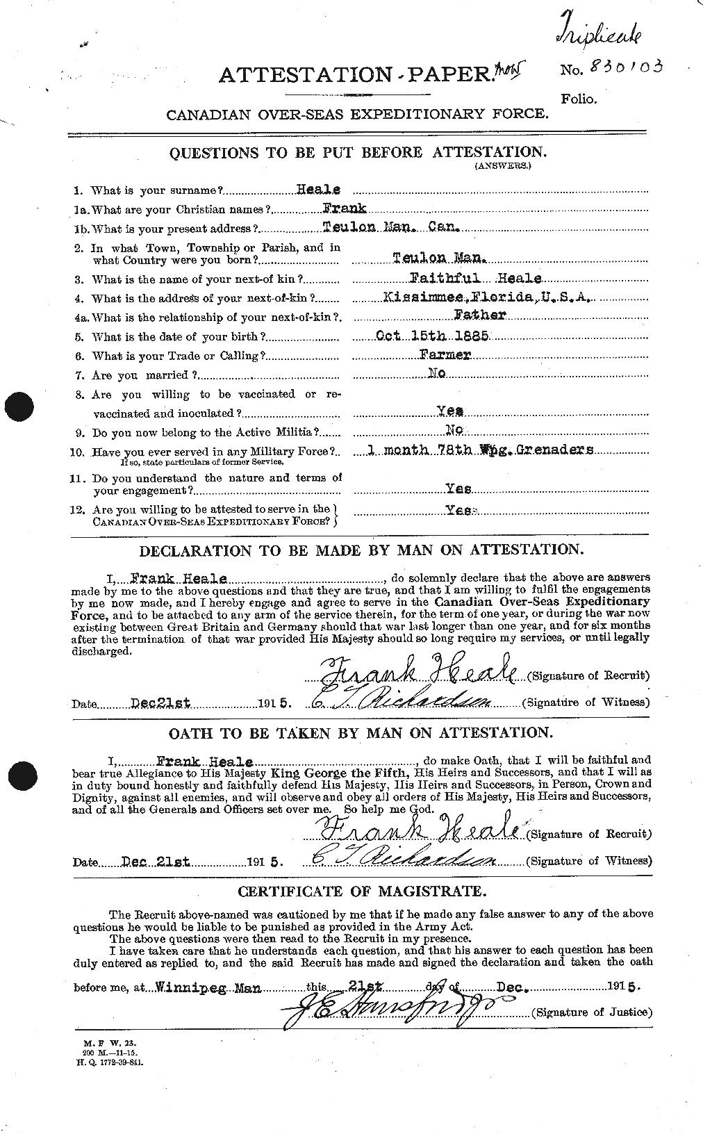Personnel Records of the First World War - CEF 383748a