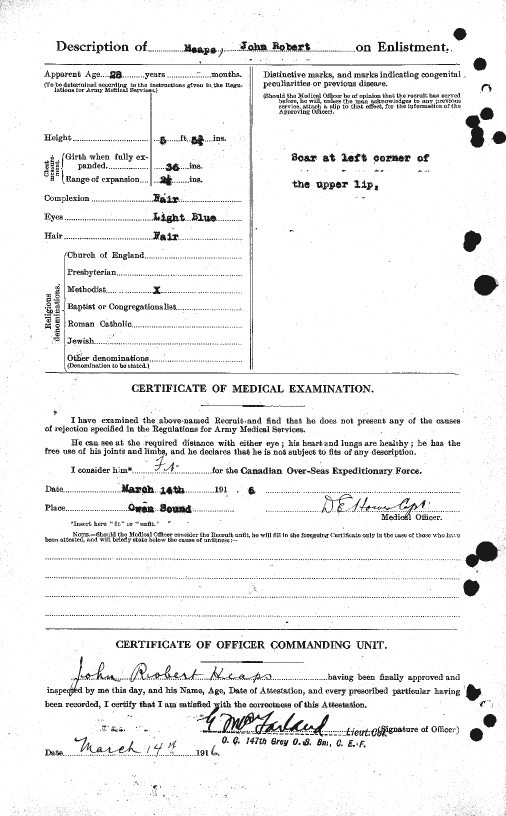 Dossiers du Personnel de la Première Guerre mondiale - CEC 383991b