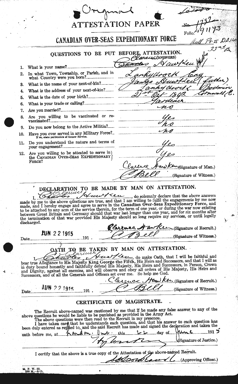Personnel Records of the First World War - CEF 384488a