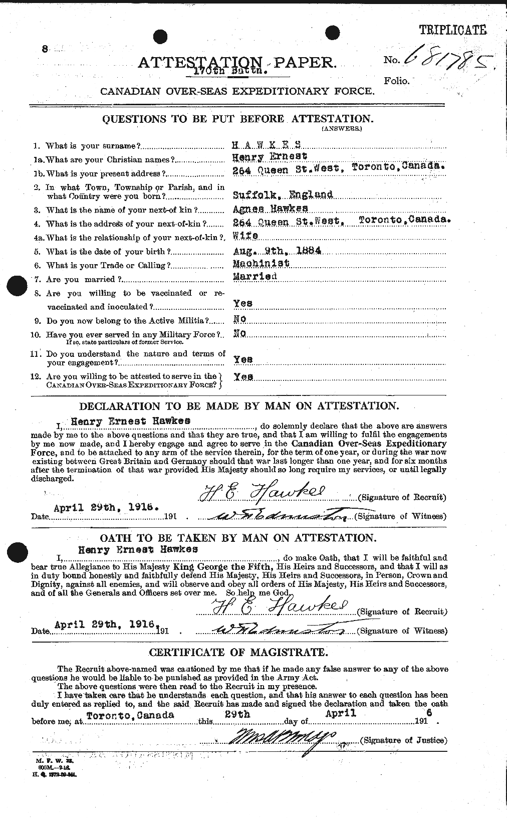 Personnel Records of the First World War - CEF 384540a