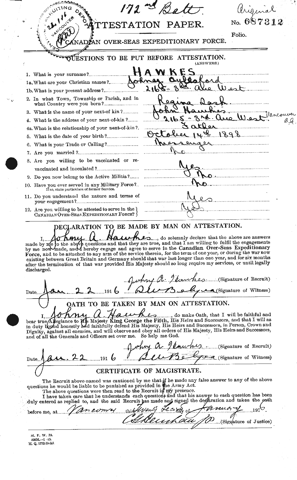 Personnel Records of the First World War - CEF 384551a