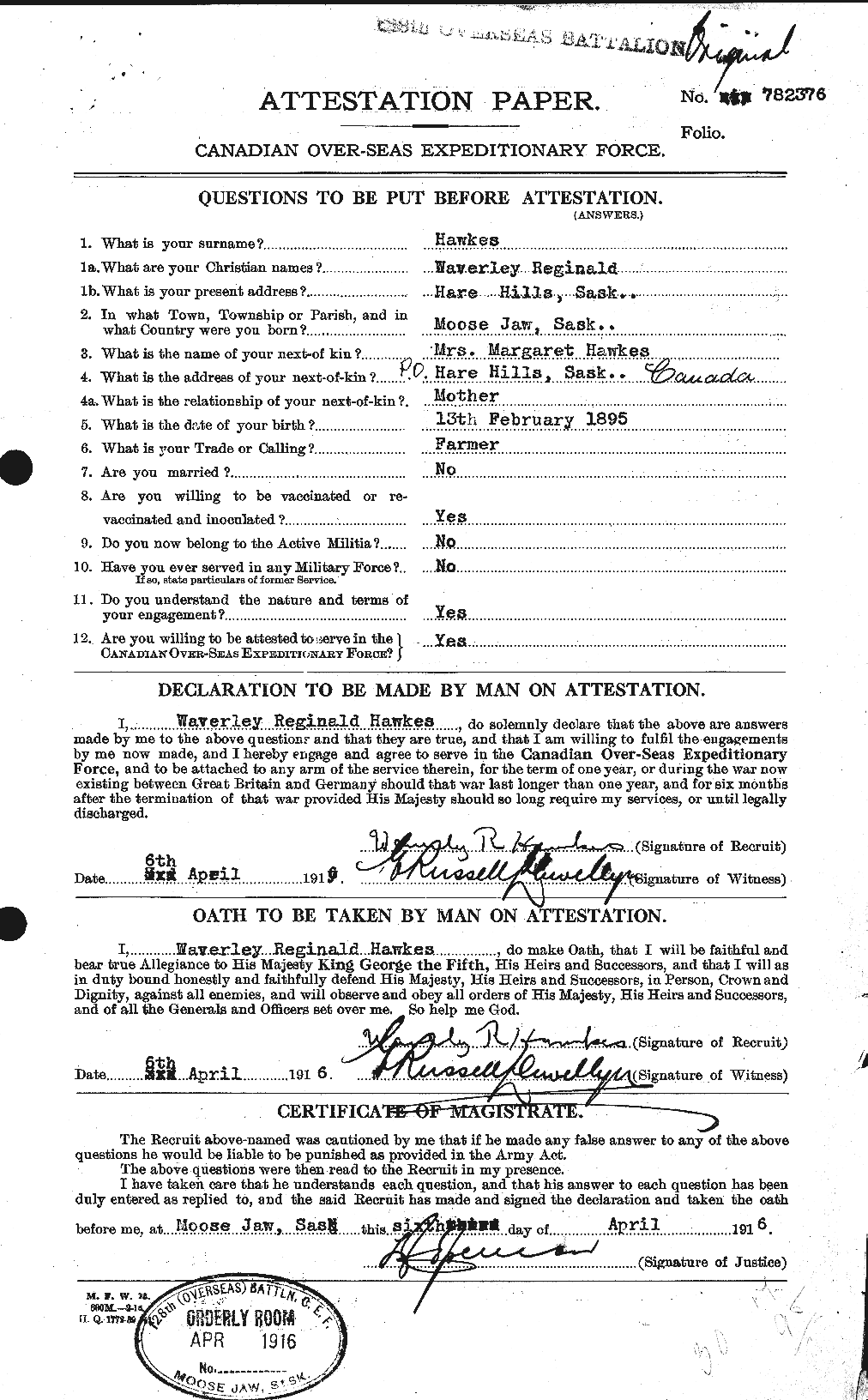 Personnel Records of the First World War - CEF 384574a