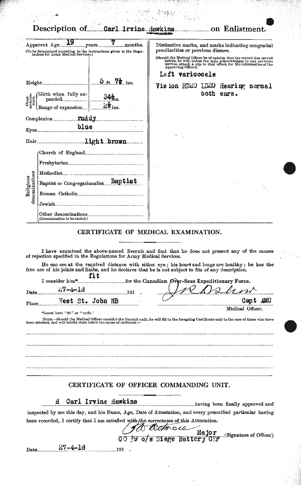 Personnel Records of the First World War - CEF 384640b