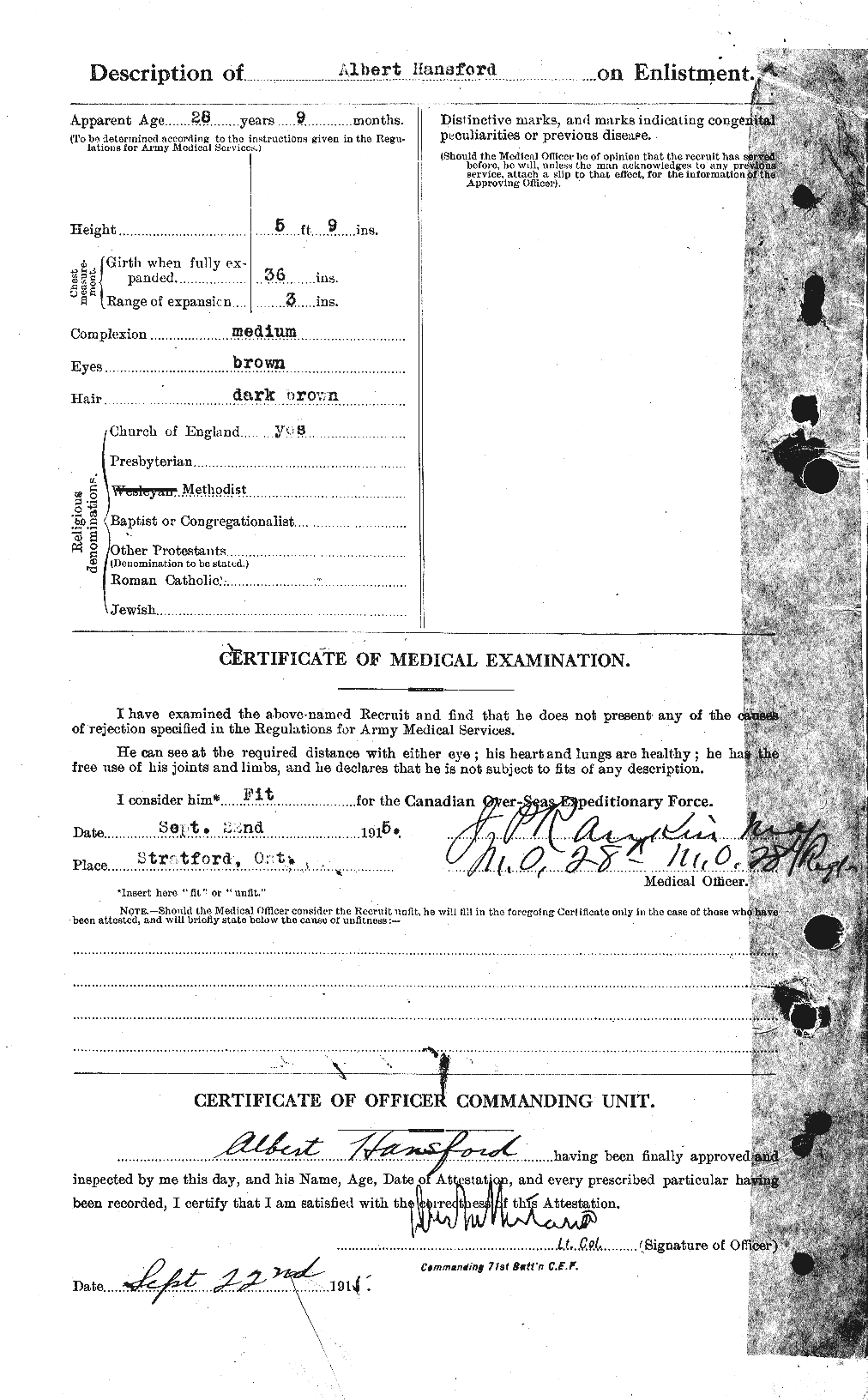 Personnel Records of the First World War - CEF 384702b