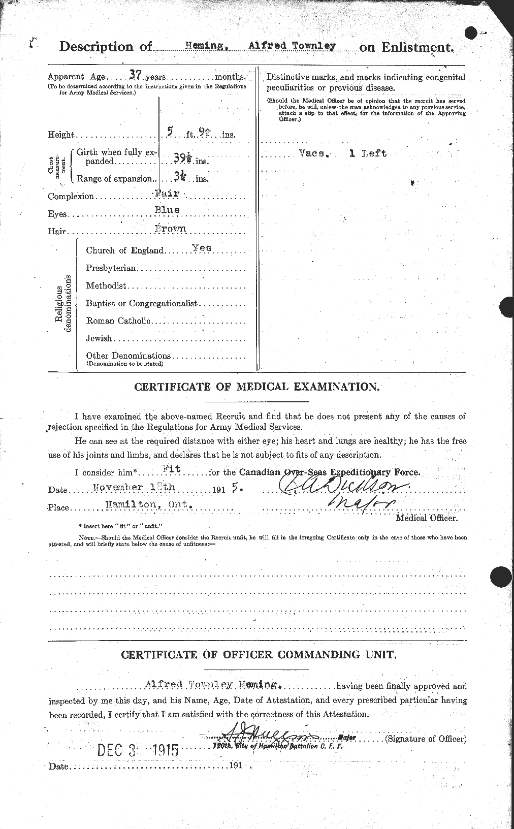 Personnel Records of the First World War - CEF 385171b