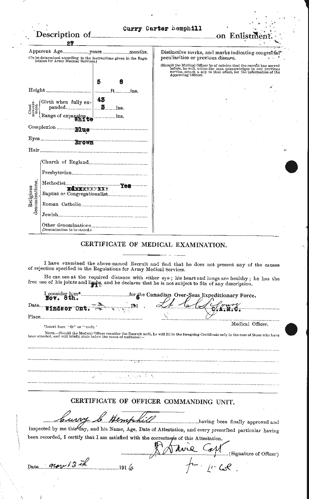 Dossiers du Personnel de la Première Guerre mondiale - CEC 385274b