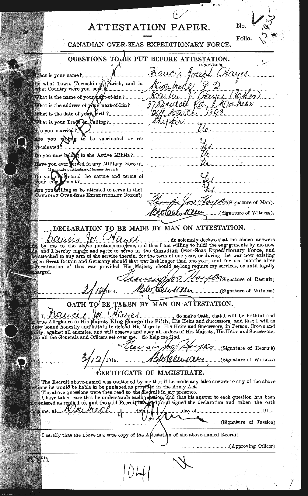 Personnel Records of the First World War - CEF 385449a