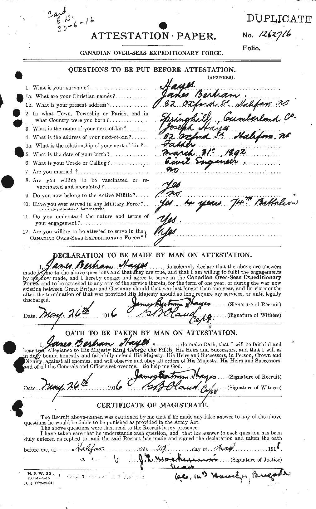 Personnel Records of the First World War - CEF 385538a
