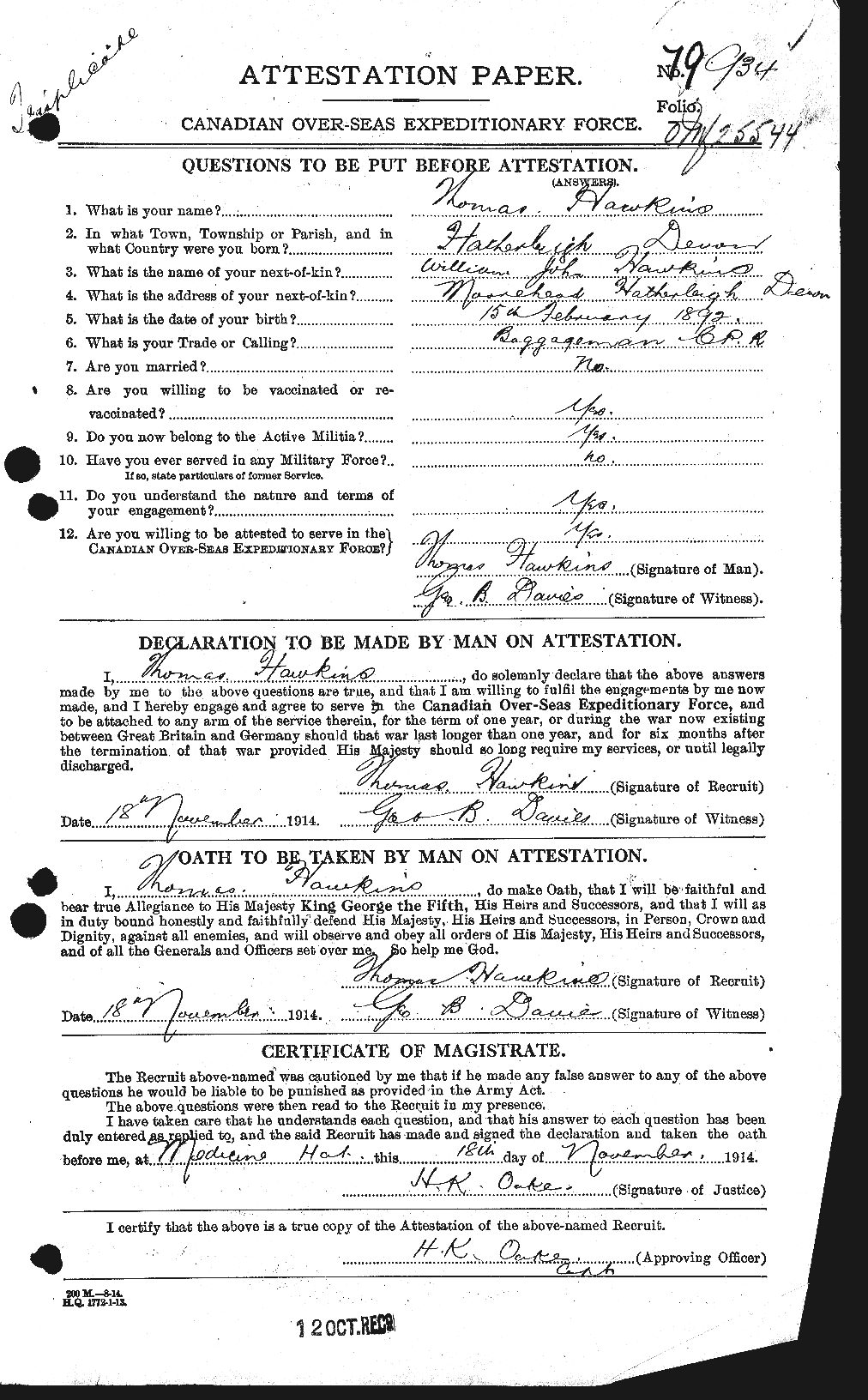 Personnel Records of the First World War - CEF 385617a