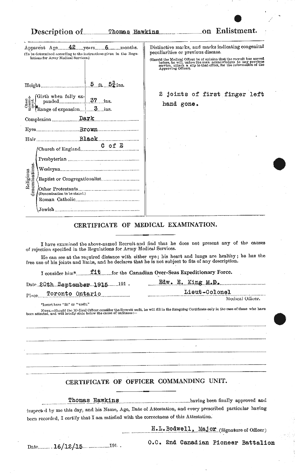Personnel Records of the First World War - CEF 385619b