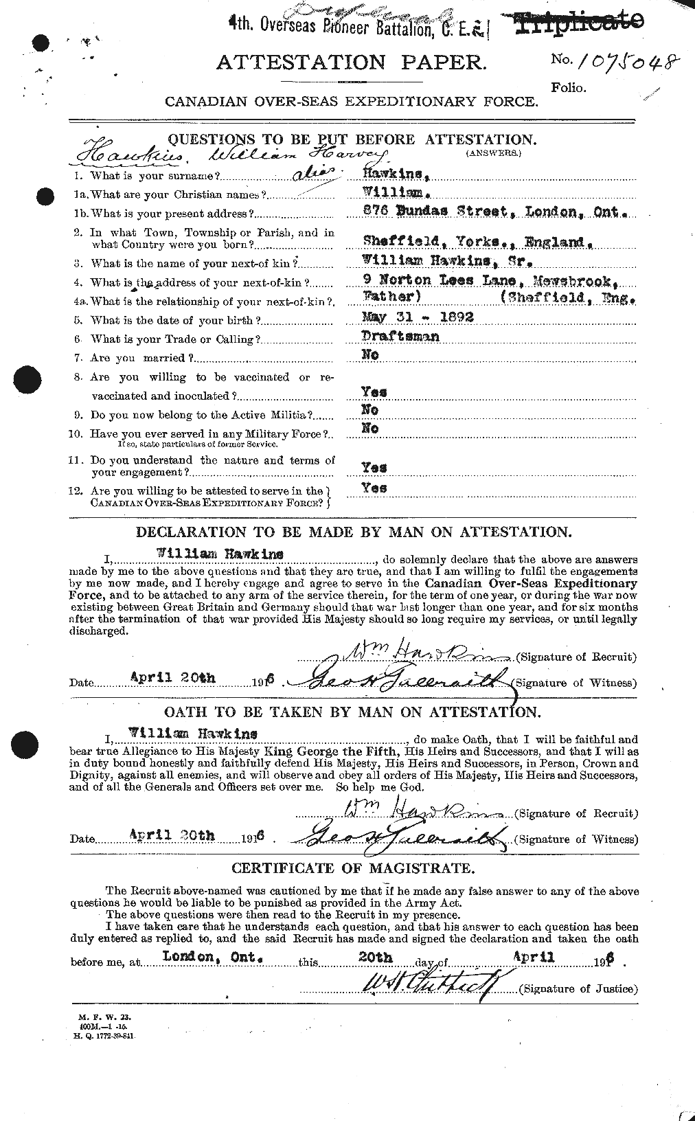 Personnel Records of the First World War - CEF 385641a