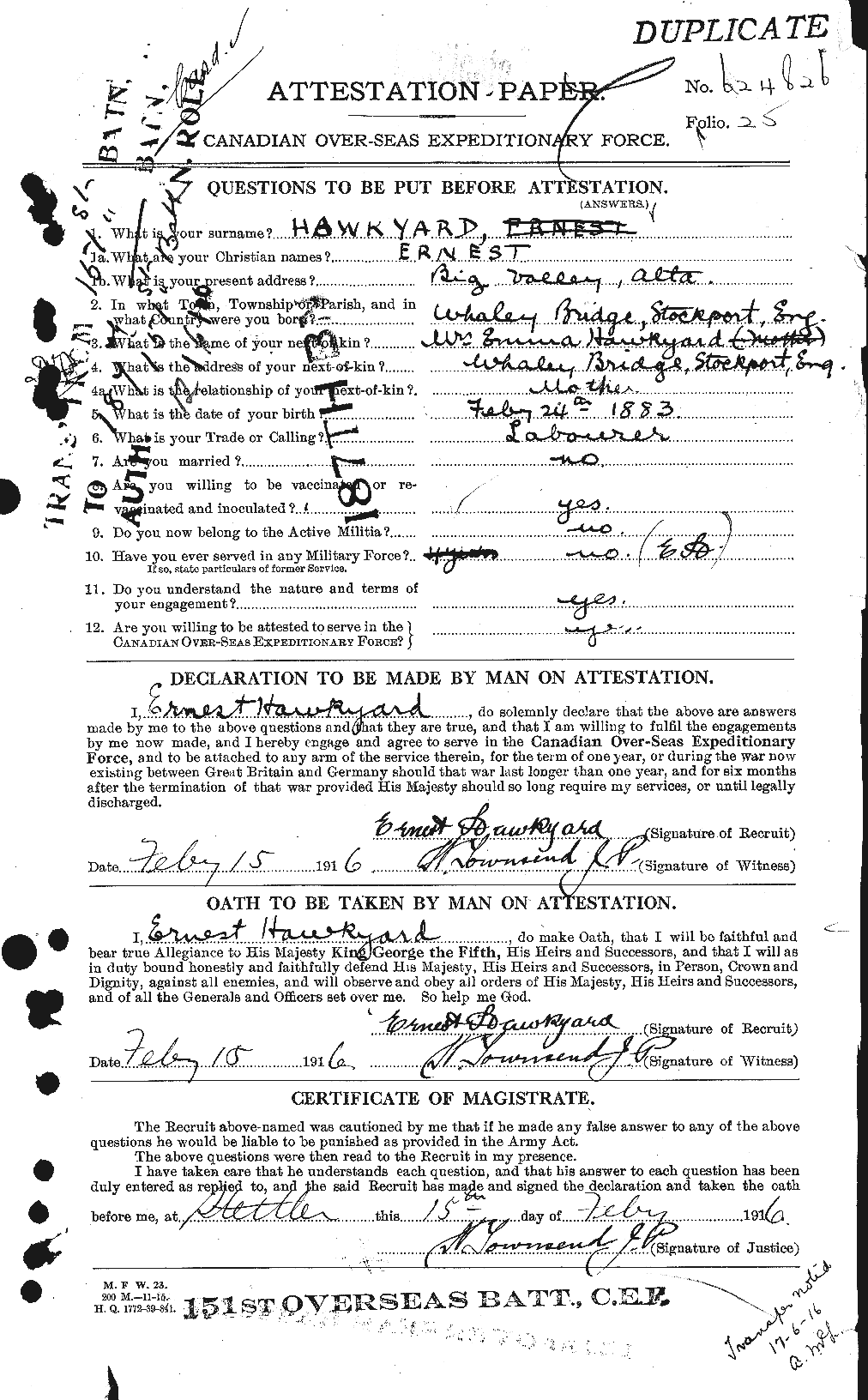 Personnel Records of the First World War - CEF 385712a
