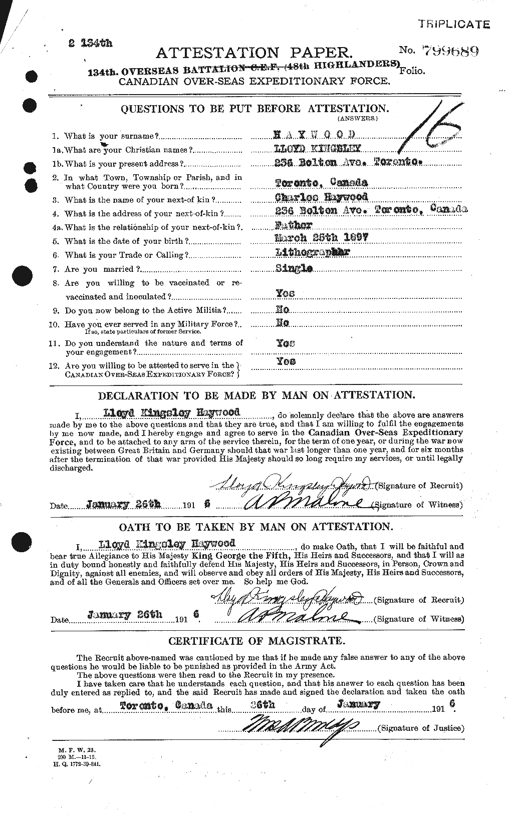 Personnel Records of the First World War - CEF 386002a